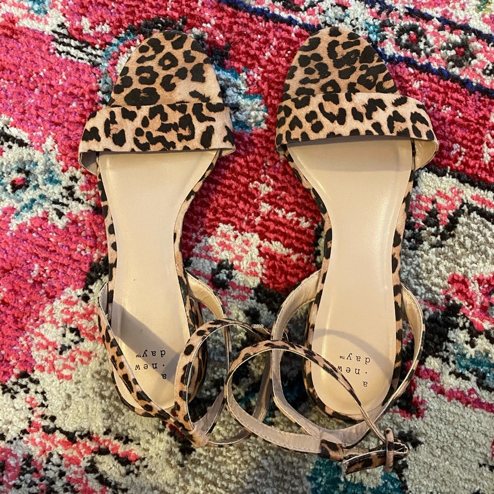 leopard heels/sandals